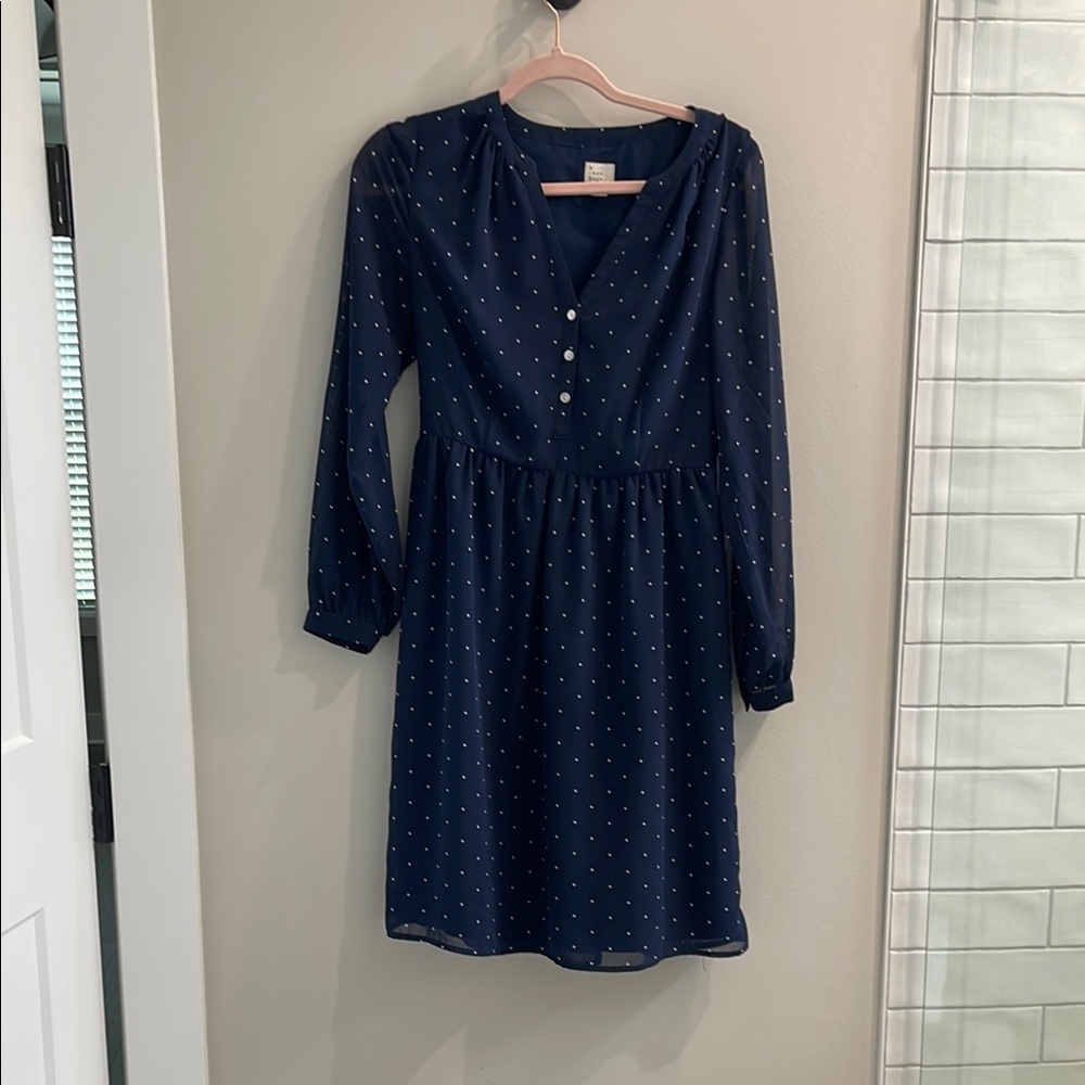 a. new. day Navy Polka Dot Dress size S